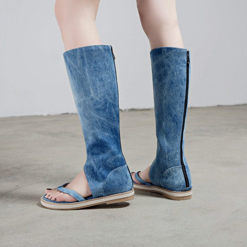 Botas de verano de mezclilla p - Knee High Sock Women reseña y precio