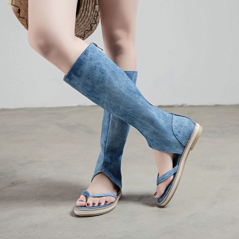 Botas de verano de mezclilla p - Knee High Sock Women reseña y precio