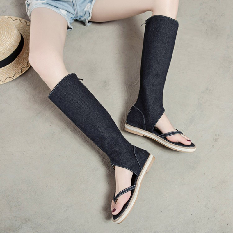 Botas de verano de mezclilla p - Knee High Sock Women reseña y precio